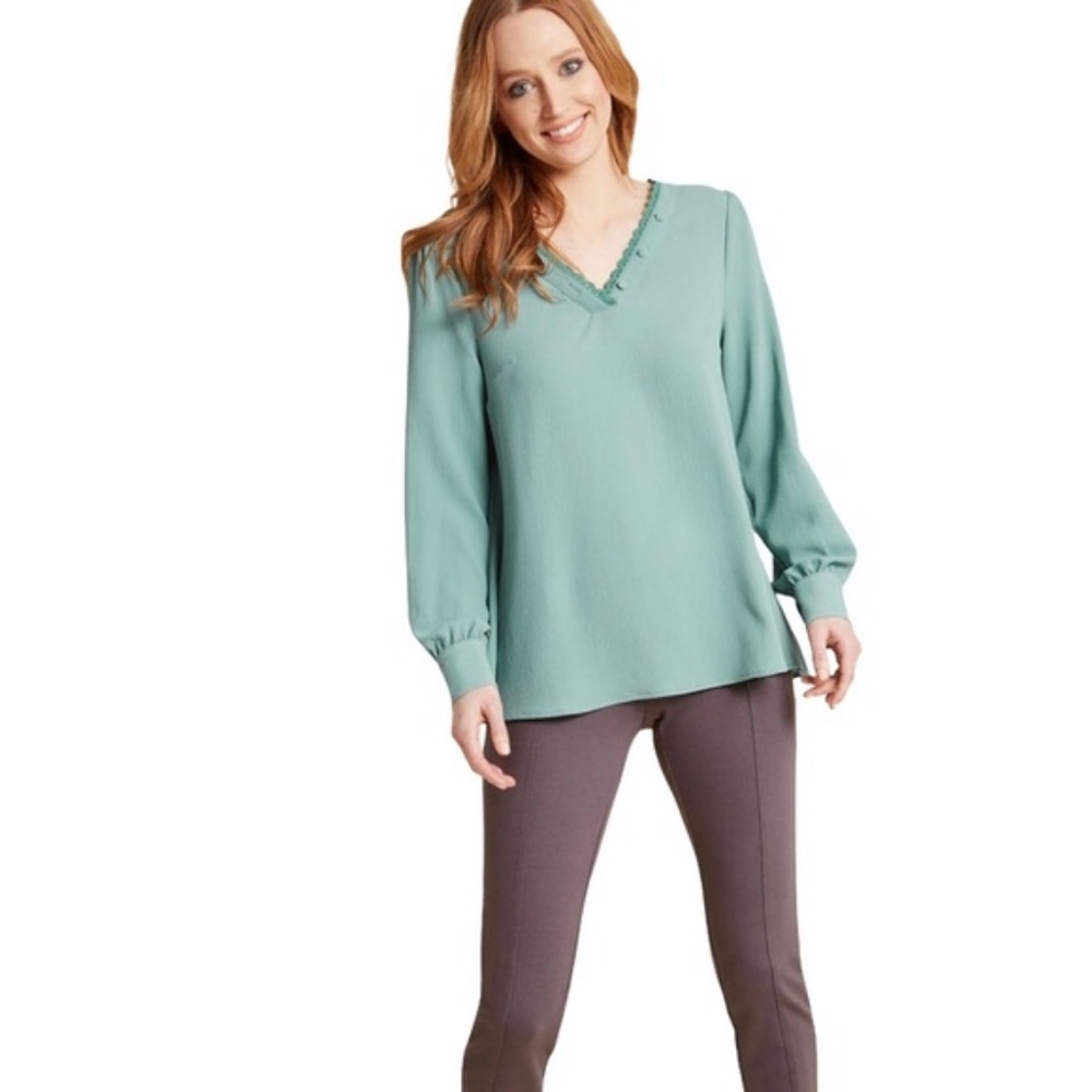 Modcloth Romantic Planning Long Sleeve Top